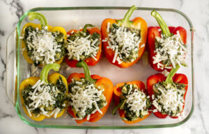 Cheesy Spinach & Artichoke Stuffed Peppers