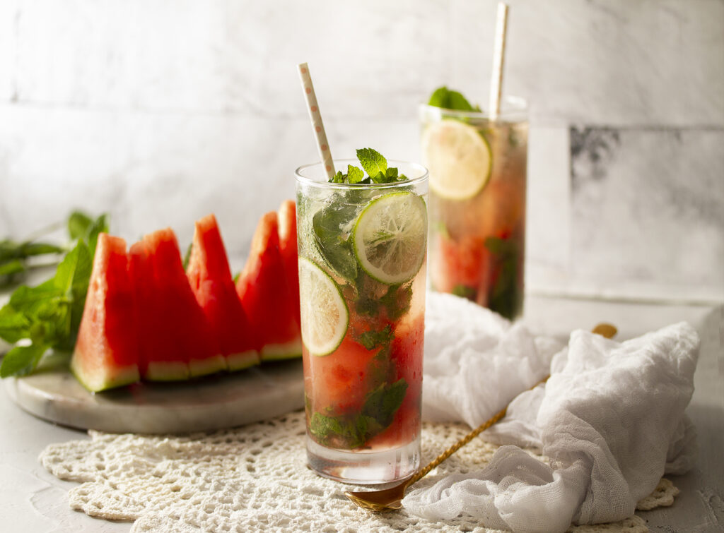 Watermelon Mojitos Cocktail Drinks for summer BBQ season